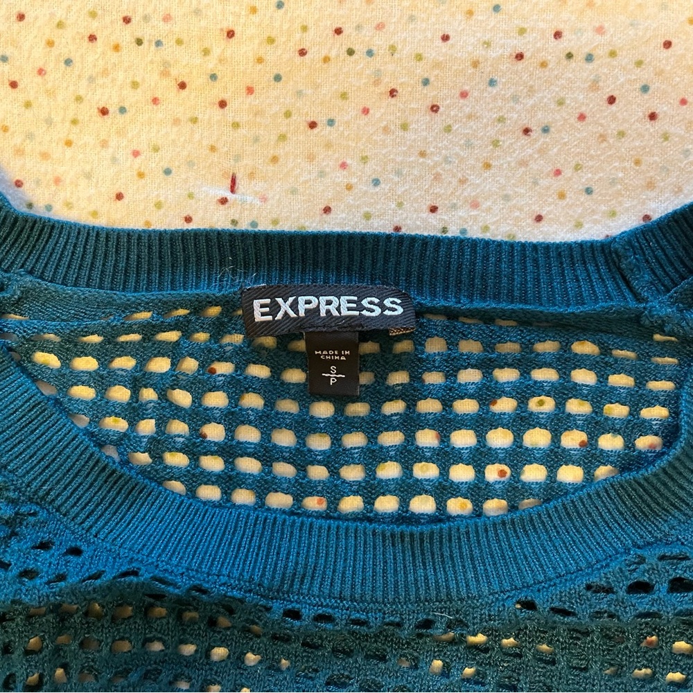 EUC Express Teal Mesh Sweater - Picture 5 of 6
